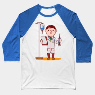 Cute Doctor Cartoon Baseball T-Shirt